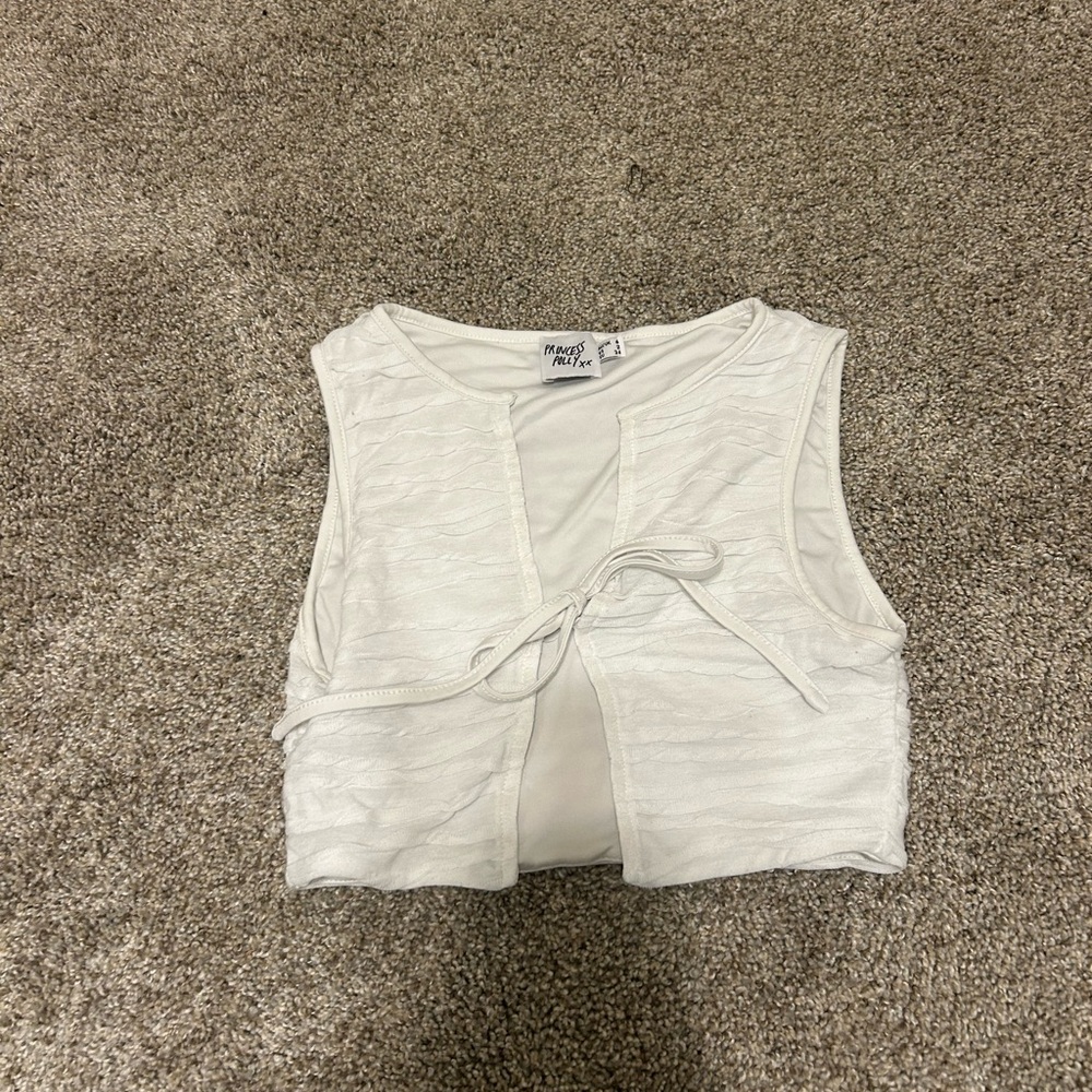 Princess Polly White Tie Crop Top